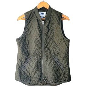 OLD NAVY Green Lightweight Zip Up Puffer Vest size M Packable Versatile